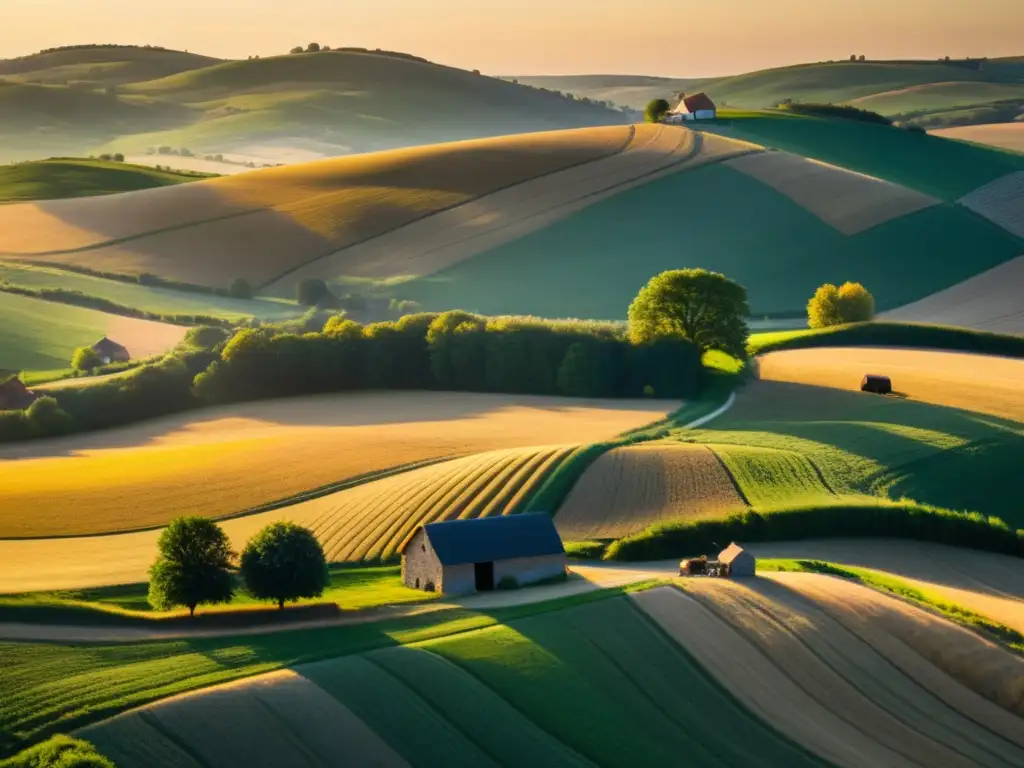 Amanecer en la Campiña: Comunidad y Tradición Un amanecer tranquilo en el campo