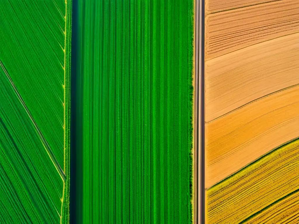 Campo agrícola verde con tecnología de precisión Campo agrícola verde con tecnología GPS, muestra la integración de tecnología y legislación uso GPS tecnología agrícola