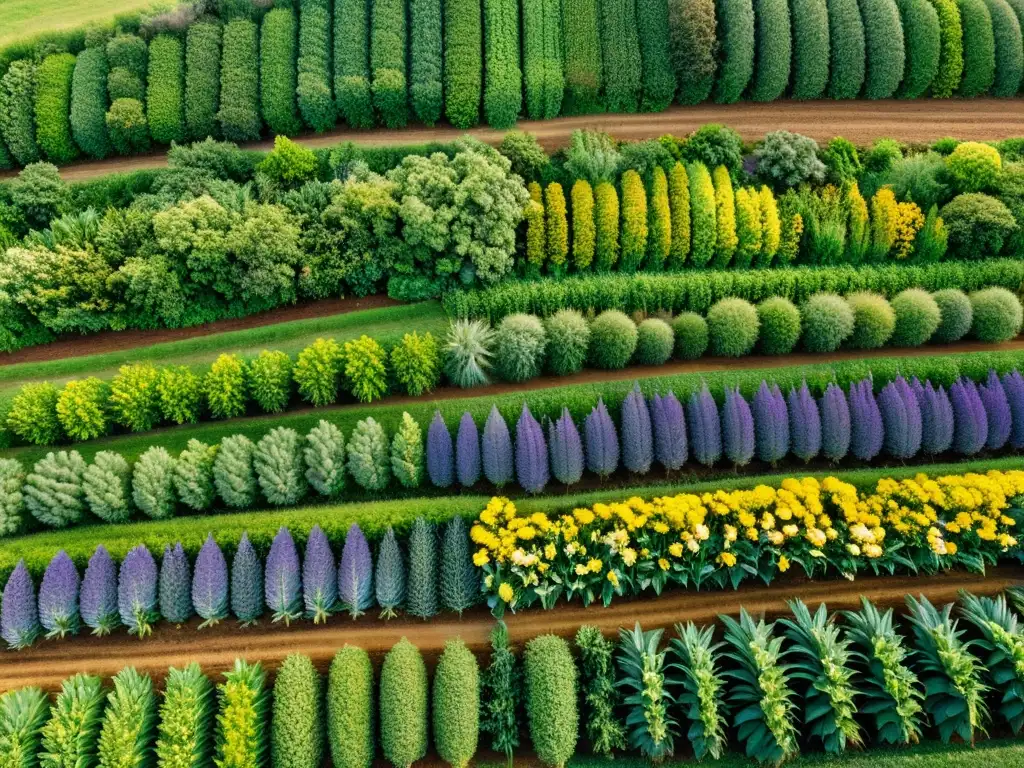 Biodiversidad agrícola en Nueva Zelanda: detalles impresionantes Detalle vibrante de plantas nativas y cultivos en campo de Nueva Zelanda, resaltando la biodiversidad y la regulación de semillas en la agricultura