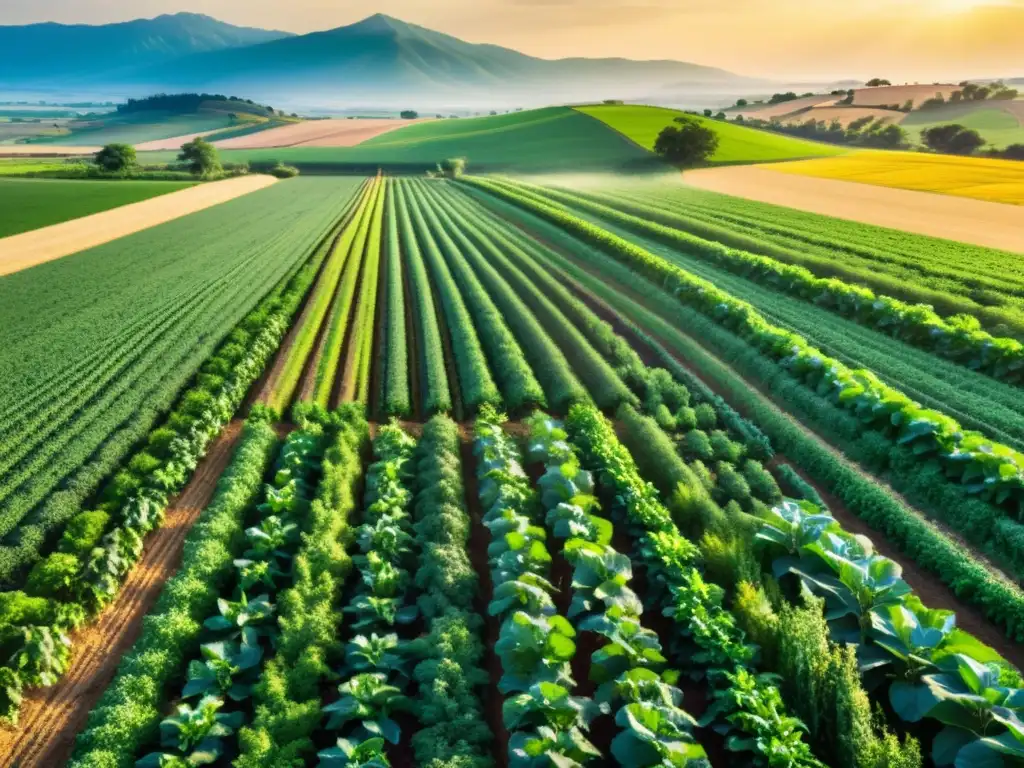Campo agrícola vibrante: cosecha y armonía Inversiones en agricultura sostenible legal: Campo agrícola exuberante con cultivos vibrantes y agricultores trabajando en armonía con la tierra