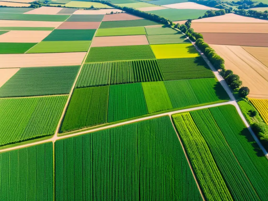Exuberante paisaje agrícola: campos verdes interminables Un paisaje agrícola exuberante y vibrante con impacto en los mercados futuros agrarios
