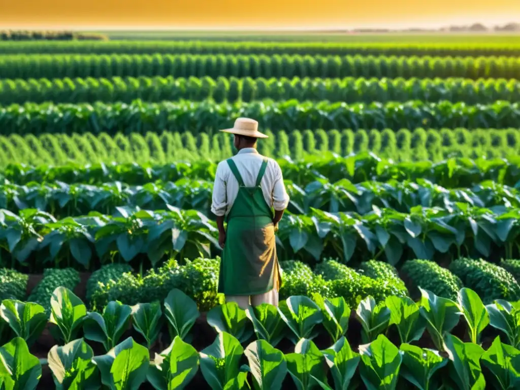 Debate agrícola: controversias sobre transgénicos Vibrante campo agrícola donde se medía la controversia cultivos transgénicos con mediación agraria