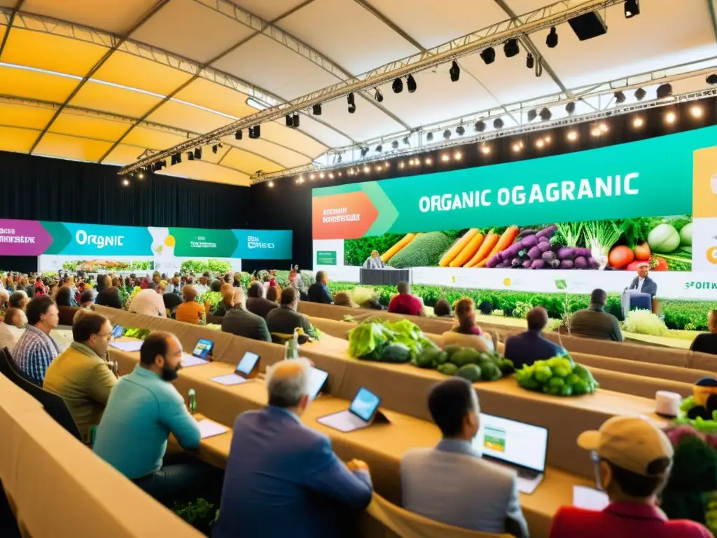 Congreso de Agricultura Orgánica: Energía y Colaboración Vibrante congreso sobre producción ecológica con productos frescos, charlas animadas y energía comunitaria