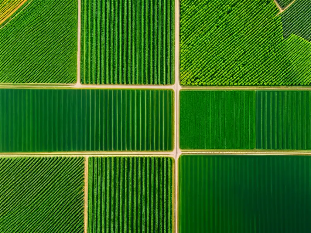 Patrones agrícolas de precisión: alta resolución Vista aérea de campos de agricultura de precisión con legislación uso GPS tecnología agrícola