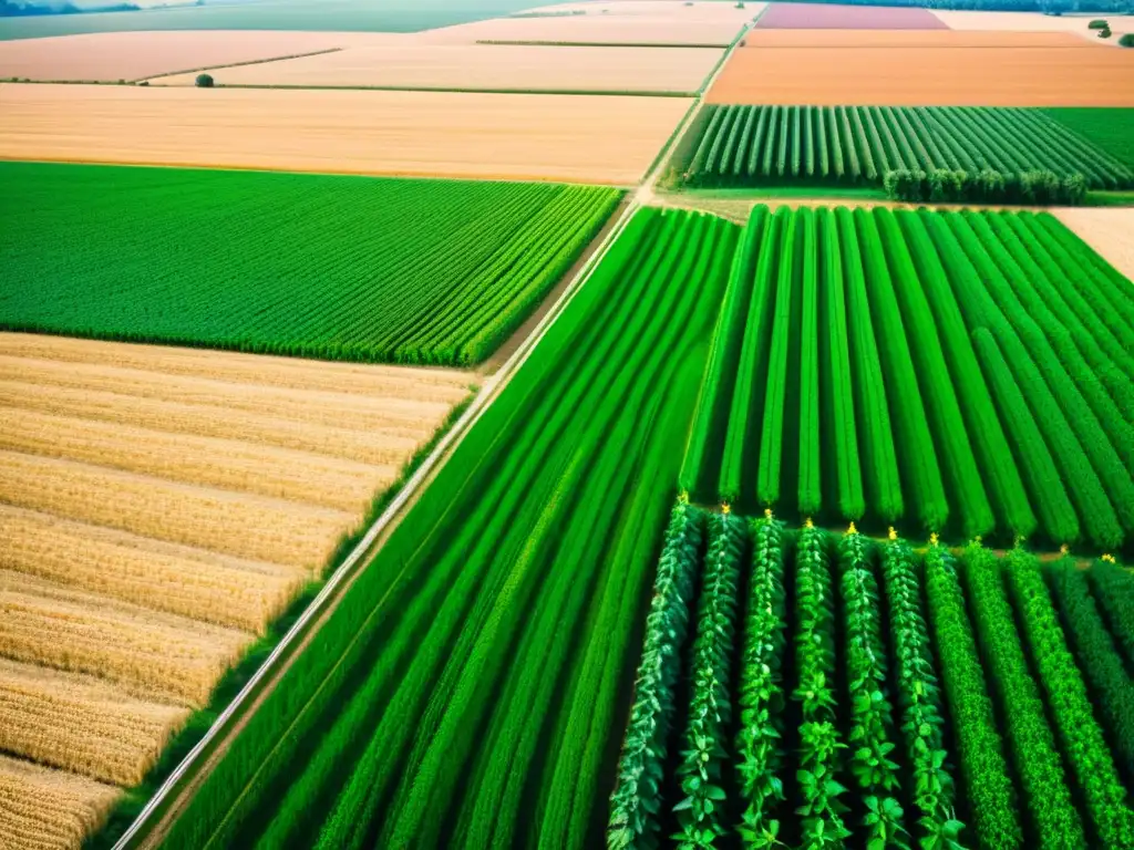 Agroinnovación: Transformación rural con biotecnología Vista de paisaje agrícola rural con biotecnología, maquinaria avanzada y científicos agrícolas